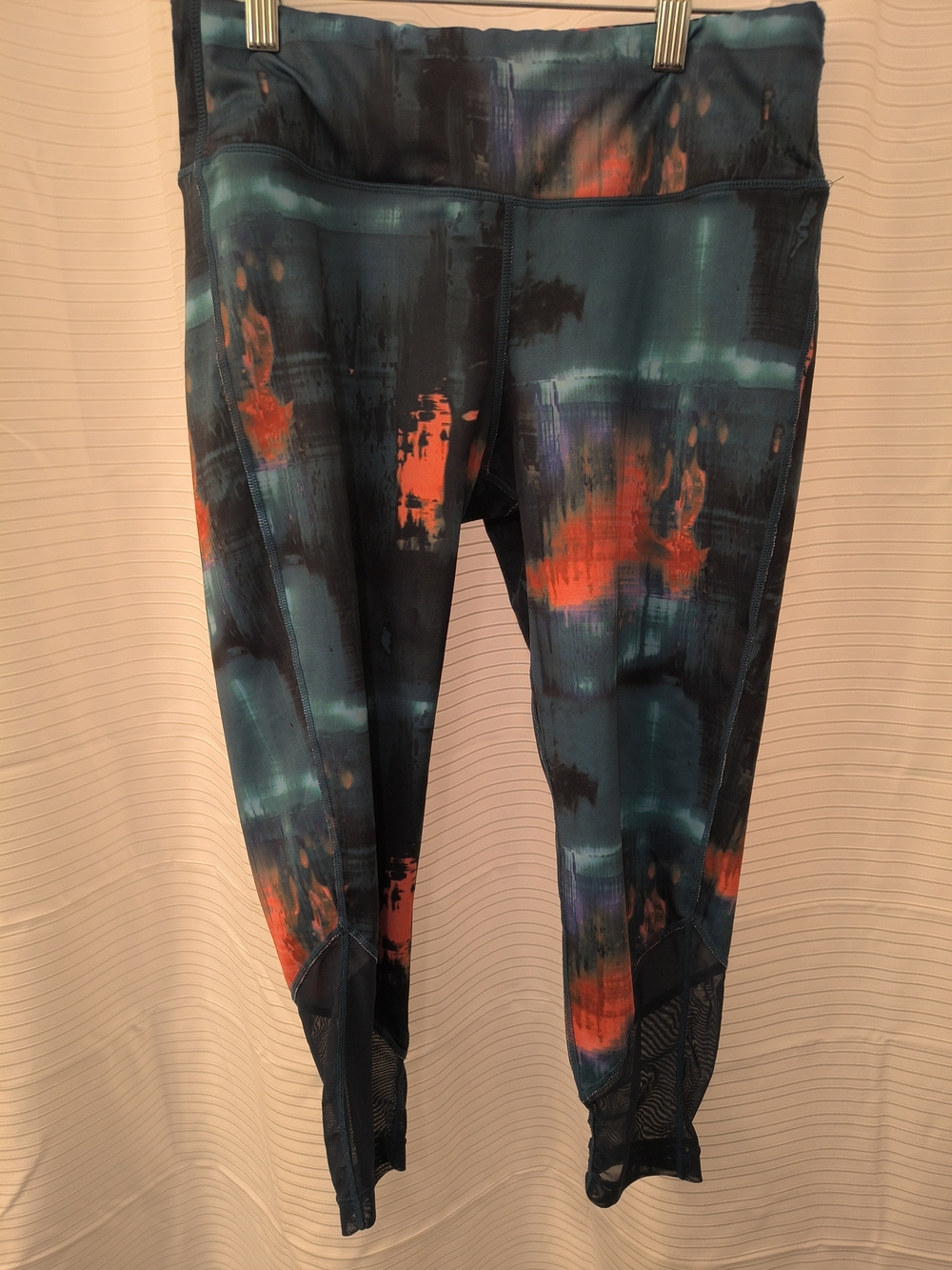 Pro Player Teal and Orange Abstract Print Leggings